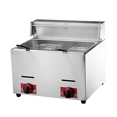 Freidora de Gas Comercial, Cocina Al Aire Libre de Propano GLP de Encimera para Freír Patatas Fritas, Aros de Cebolla, Pollo (Color : 20L)