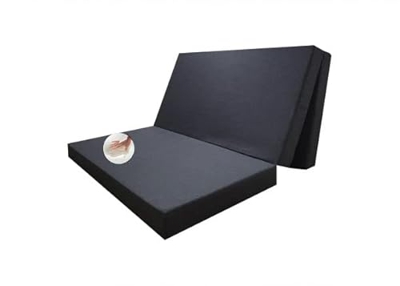 Colchón Plegable viscoelastico Cama Invitados Camper camión Caravana (120 * 190 * 10) (Gris)