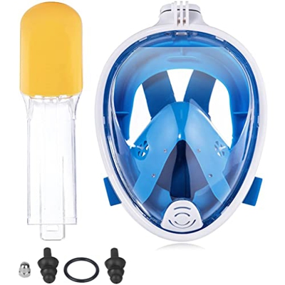 Cubierta De Buceo Facepseciente De Buceo Visor De Buceo para Hombre Mujer Adulta, Visera De Cara De Buceo, Cara De Buceo, Visera De Snorkel, L/XL Azul