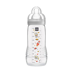 MAM Botella Easy Active (330 ml), botella de agua para bebé, incluye tetina MAM tamaño 2 de silicona SkinSoft y botella de leche con forma ergonómica, precio