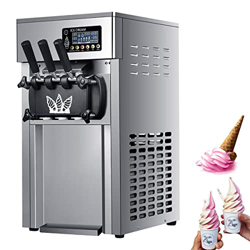 Generic Heladera con panel LCD, 3 sabores, máquina de helado comercial universal, gran capacidad, 2 embudos de 3 l precio