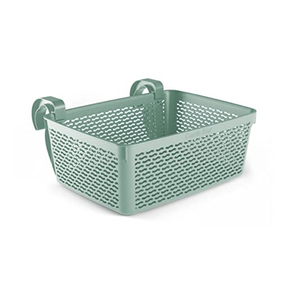 Carrie Box Cesta de almacenamiento de plástico reciclado 2.0, accesorios para piscina, soporte para bebidas, color verde