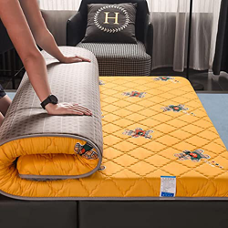 Btytu Colchón de Piso Futon colchón Roll up Tatami Mat de Piso Camino Plegable Metro de Campamento Portero para Dormir Camino,Amarillo,150x200cm en oferta