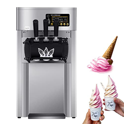 Generic Máquina de helado suave con 3 sabores, máquina de helado comercial con panel LCD autolimpiable para tiendas de postres, cafés, heladera eléctr características