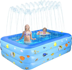 GOLDGE Piscina hinchable rectangular 203 x 120 x 55 cm Piscina infantil para verano, fiesta de juegos, piscina para niños para jardín, patio, exterior precio