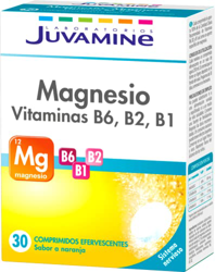 JUVAMINE - Magnesio + Vitaminas B6, B2, B1 - Sistema Nervioso - 30 Comprimidos Efervescentes en oferta