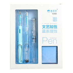 WENJIA Juego de Pluma estilográfica de 0,5 mm con 12 Cartuchos de Tinta 2 Puntas 1 Absorbente de Tinta Excelente Regalo de Escritura para Oficina de N características