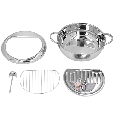 Shipenophy Olla para Freidora, Retiene el Calor Uniformemente 3.4L Ahorre en Aceite Freidora Japonesa Tempura Pequeña para Freír Albóndigas(L (Copa de