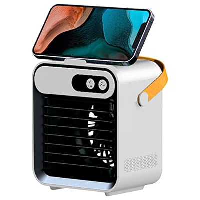 Ventilador portátil de refrigeración de aire de 3 velocidades, mini evaporación, USB personal, ventilador de mesa para aire acondicionado, con organiz