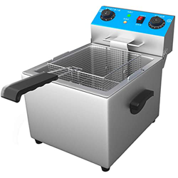 Freidora con Aceite Comercial, Freidora Eléctrica de Mesa con Doble Sonda de Temperatura Controlada, Acero Inoxidable, 12L /24L /16L / 32L Gran Capaci características
