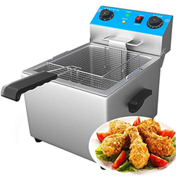LBSI Freidora Eléctrica Comercial Freidora, Mesa Doble Temperatura Controlada Freidora, Acero Inoxidable, 12L / 24L/ 16L / 32L Gran Capacidad, Fácil d precio