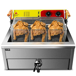 LBSI Freidora EléCtrica de 4000W de Potencia, 18L /25L de Freidora con Aceite, Pra Brochetas de Pollo Tempura y Patatas Fritas, Acero Inoxidable Espes precio