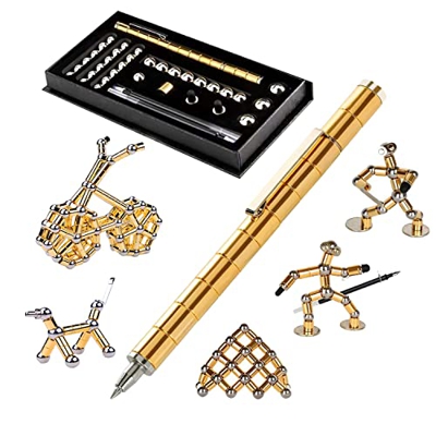 RoserRose Bolígrafo Magnético, Divertido Bolígrafo Magnético Multifunción, Ideal Para Hombres, Mujeres, Adolescentes, Regalo del Día del Padre (dorado