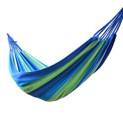 TRMF Hamaca azul exterior, hamaca de viaje, camping, algodón, para varias personas, para exterior, interior, jardín, hamaca de varilla, 280 x 100 cm precio