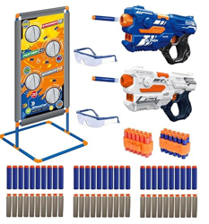 Riviax 2 Pistolas Juguete Niño/a +6 Años con Objetivo Disparo Grande, 60 Dardos Espuma, 2 Gafas Protección, 2 Clips Munición, Juego Tiro Blaster Manua características