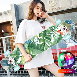 Xinduolei -Skateboard Longboard 9 Capas Deck Doble Double Kick Cóncavo 42"Trucos for Adultos Skateboard Boys and Girls Dance Board Four Wheels Scooter precio