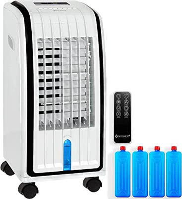 KESSER® Aire acondicionado portátil 4 en 1, mando a distancia, aire acondicionado, ventilador, depósito de 7 litros, temporizador, 3 niveles, humidifi