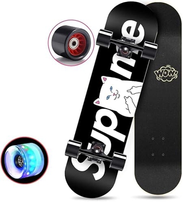 Xinduolei Skateboard Professional Principiantes 31''X 8 '' Skateboard Completo 7 Capa Maple Doble Double Controles Cóncavo Adulto Skateboard Teen Scoo