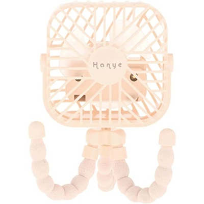 IYFHACS Ventilador para cochecito, color rosa, recargable para bebé, 600 mAh, ventilador portátil, mini ventilador personal de mano, asiento de coche 