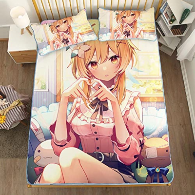 ACOSDARY Impacto de Genshin: lumine falda corta Colchón, Microfibras de impresión 3D Alfombrilla de seda de hielo de anime, almohadilla de enfriamient