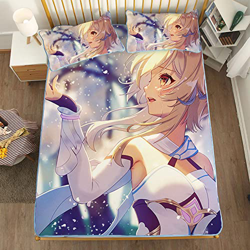 ACOSDARY Impacto de Genshin: lumine copo de nieve lágrimas Colchón, Microfibras de impresión 3D Alfombrilla de seda de hielo de anime, almohadilla de  en oferta