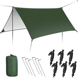 300 x 400/500/600 cm Camping Tarp, Dosel Sombra UPF50 +, Tienda de campaña al Aire Libre portátil y Refugio de Lluvia for la Playa, Camping, Backyard  precio
