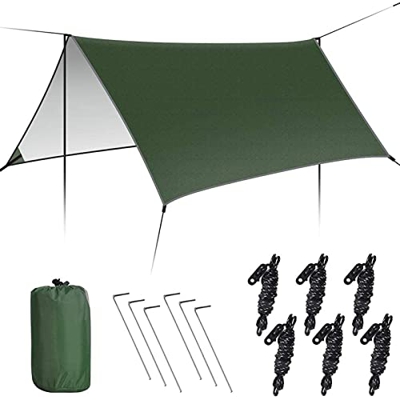 300 x 400/500/600 cm Camping Tarp, Dosel Sombra UPF50 +, Tienda de campaña al Aire Libre portátil y Refugio de Lluvia for la Playa, Camping, Backyard 