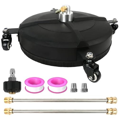 Roadtime Hidrolimpiadora, Limpiador de Superficie, Cepillo Giratorio de 16 Pulgadas con Cuatro Ruedas, Limpiador de Presión Máxima de 4000 PSI con 2 V