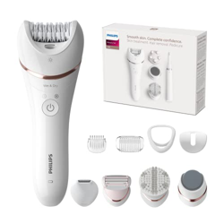 Set de belleza Philips serie 9000 de depilación con lápiz recortador para depilación, tratamiento de la piel y pedicura (modelo BRE740/90) en oferta
