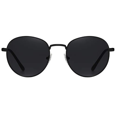 H HELMUT JUST Gafas de sol para Mujer y Hombre Vintage Redondas con Montura en Metal Lente de Policarbonato Resistente al Impacto
