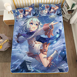 ACOSDARY Impacto de Genshin: Paimon cielo estrellado Colchón, Microfibras de impresión 3D Alfombrilla de seda de hielo de anime, almohadilla de enfria en oferta