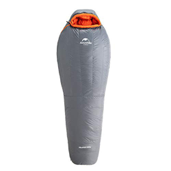 Naturehike Saco de dormir relleno al aire libre Camping ultraligero ganso blanco abajo invierno espesado cálido saco de dormir NH19YD001 (gris M 400g) características