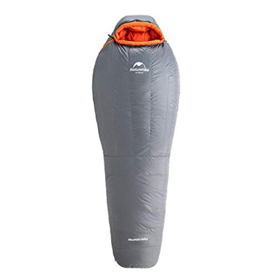 Naturehike Saco de dormir relleno al aire libre Camping ultraligero ganso blanco abajo invierno espesado cálido saco de dormir NH19YD001 (gris M 400g)