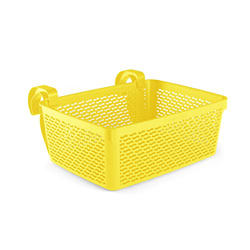 Carrie Box Cesta de almacenamiento de plástico reciclado 2.0 para piscina, accesorio para piscina, soporte para bebidas, color amarillo características