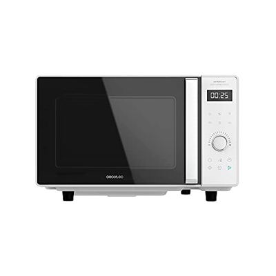 Cecotec Microondas sin Plato Digital GrandHeat 2500 Flatbed Touch White. 800 W, Capacidad 25 L, Panel de Control Táctil, 8 Funciones Preconfiguradas, 