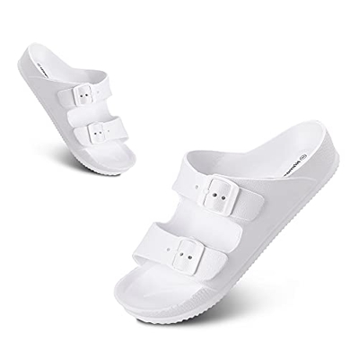 Sandalias Mujer Ligero Moda Sandalias Antideslizante Cómodo Verano Adulto Zapatos de Playa y Piscina Blanco Talla 39