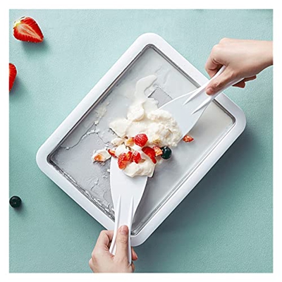 NLBN Maquina de Helados Helador Fabricante de Yogurt congelado Mini yogurts fritos máquina Fabricante de Helados enrollados con 2 espátulas Fry Helado