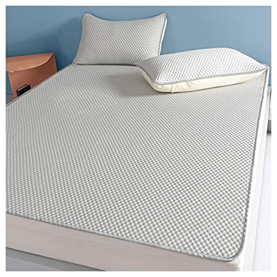 JYER Almohadilla para Dormir Fresco de Verano Plegable, Alfombrilla de refrigeración de Tela de Frijoles de Hielo 3D con Funda de Almohada, colchoneta