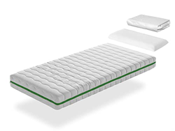 Pack Colchón Muelles ensacados 80X180 GEA MUELLES Cama Infantil, Altura 18 CM + 1 Almohada viscoelastica 80x35 + 1 Protector colchon 80x180 en oferta