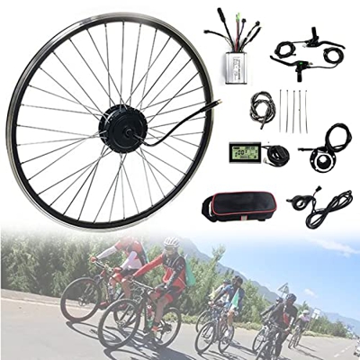 Kit de conversión de bicicleta eléctrica 48 V 500 W/1000 W/1500 W, kit de conversión de rueda delantera de bicicleta eléctrica con pantalla LCD3, kit 