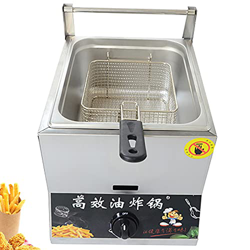 Freidora De Gas Comercial con Cesta Y Perilla De Temperatura, Acero Inoxidable Fácil De Limpiar para Cocina De Restaurante En Casa (6L) precio