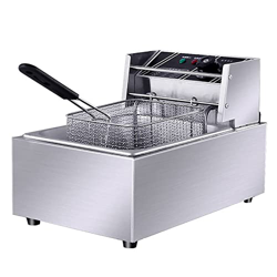 Freidora, Freidora Eléctrica De 2500 W con Cesta Acero Inoxidable Temperatura Ajustable Capacidad De Aceite De 6 L Freidora De Elemento De Inmersión p precio