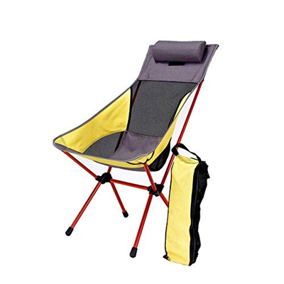 FMOPQ Ligera Silla Plegable para Exteriores para Patio, Senderismo, Picnic, Senderismo, Pesca, Camping, cómodo Respaldo Alto y diseño de cojín, Silla 