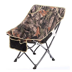 FMOPQ Platillo Asiento de Silla de Camping de Acero para Servicio de Ocio, Silla de Luna Plegable portátil para Exteriores características