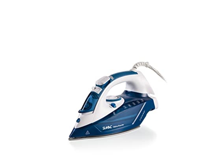 Simac Plancha de vapor 6194, función de apagado automático, 2400 W, capacidad del depósito: 350 ml, Planchado en seco, botón Spray, blanco, Aries