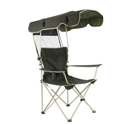 Silla plegable para acampar al aire libre con dosel para el sol Sillas de protección solar para acampar portátiles resistentes con portavasos para jar en oferta