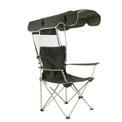 Silla plegable para acampar al aire libre con dosel para el sol Sillas de protección solar para acampar portátiles resistentes con portavasos para jar