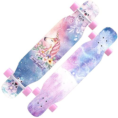 Xinduolei Pro Skateboards for Principiantes 43"x8 Complete 8 Capas Maple estándar Longboard Double Kick Cube Decks Skateboards for niños Adolescentes 