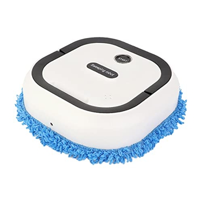 F Fityle Robot Aspirador para Fregar el hogar, Barrido de Suelos, aspiradora robótica Recargable por USB para Suelos de Madera Dura, Blanco