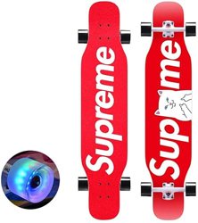 Xinduolei Skateboard, 7 Capas Maple Double Kick Cóncavo Deck, 43"X9 Pro Complete Longboards estándar, for Adolescentes Adultos Principiantes Niños Niñ precio